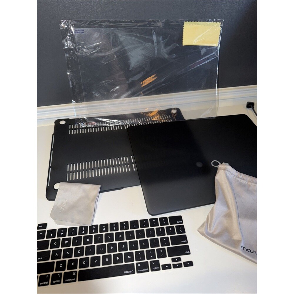 Protective Hard Shell Case for Mac Book Air 15” Black Keyboard Cover Accessories
